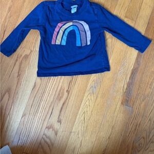 Hanna Andersson Navy Rainbow Long Sleeve Tee